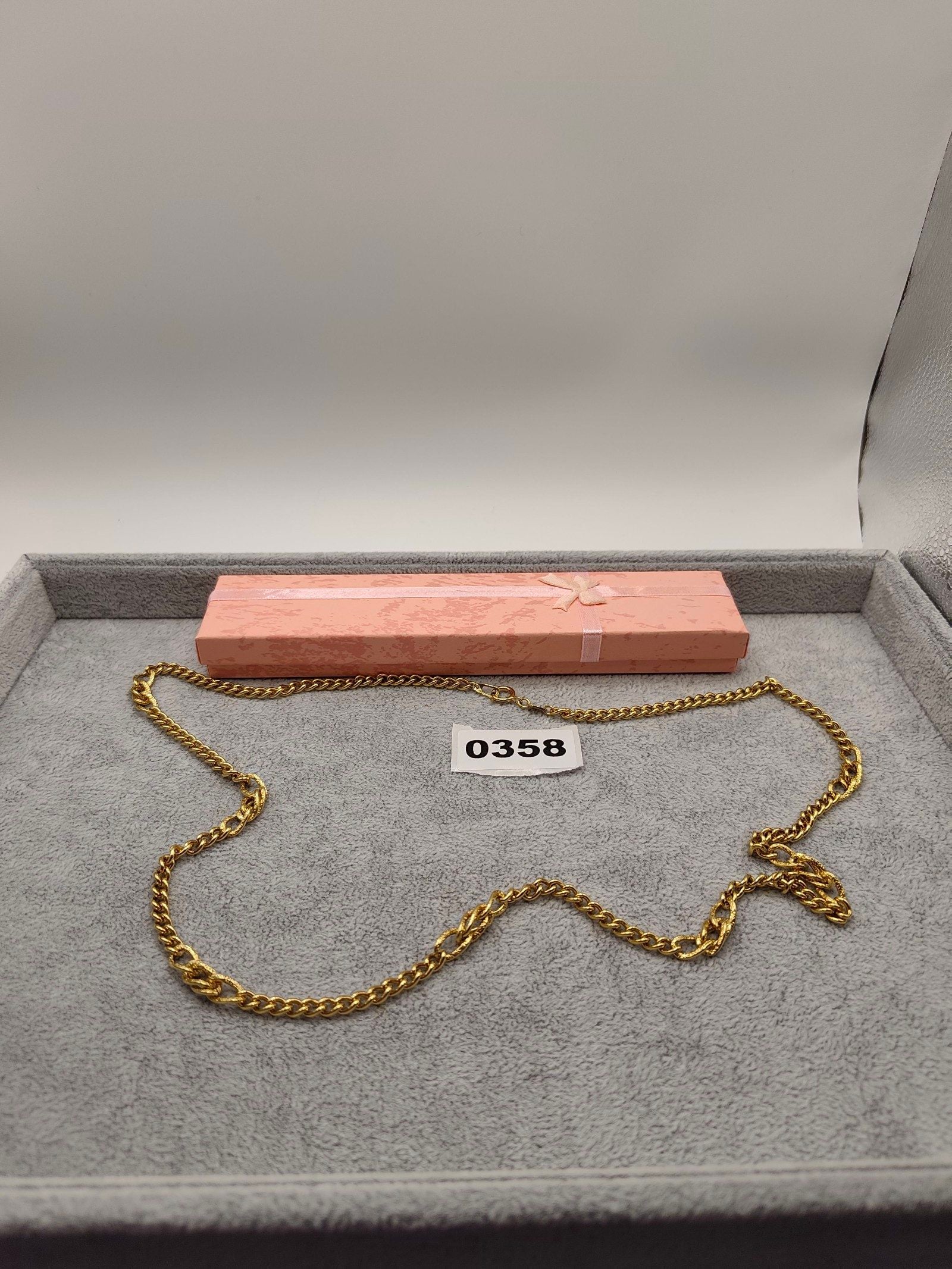 Cosmo Gold Textured gold tone Chain Necklace Gold Tone Unisex