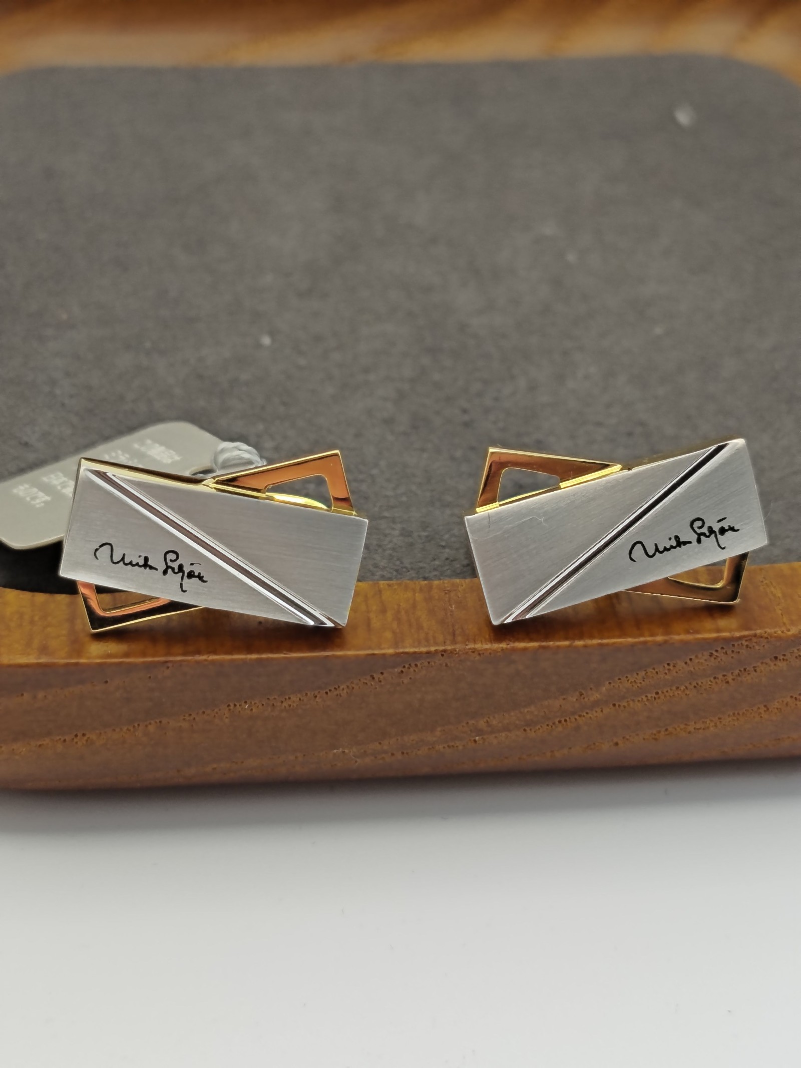 Mila Schön Silver & Gold Tone Cufflinks Men Classic Design Other
