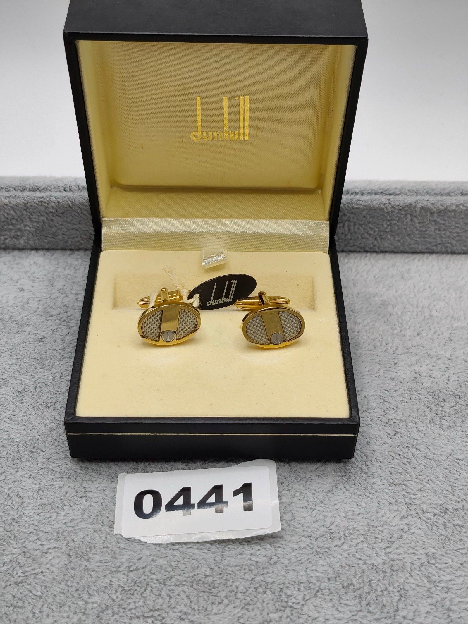 Dunhill Men Gold & Silver Tone Oval Cufflinks One Size