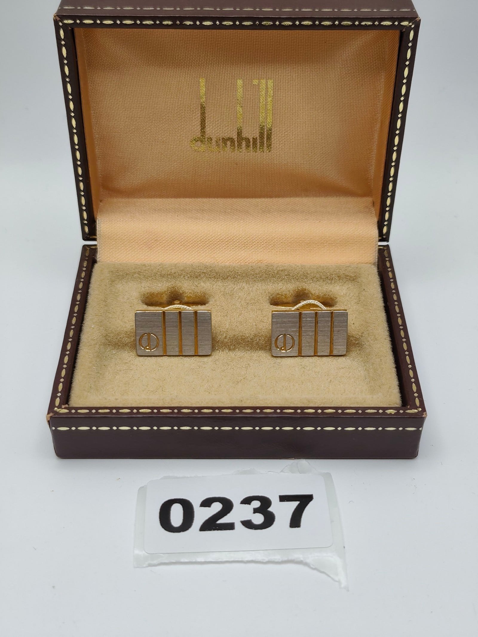 Dunhill Two Tone Rectangular Men Cufflinks in Box