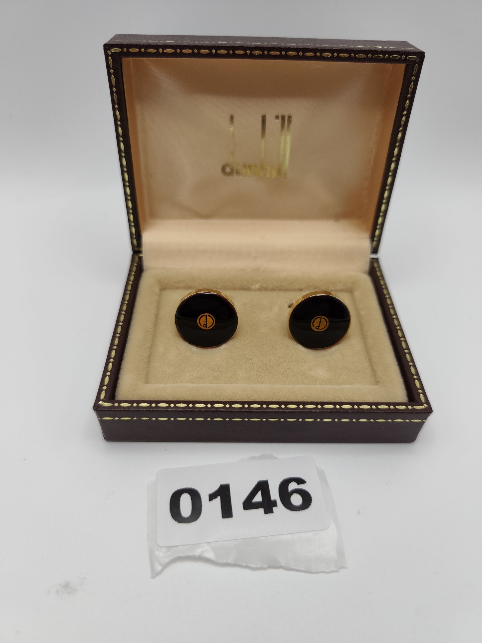 Dunhill Black & Gold Round Cufflinks Other Classic Style