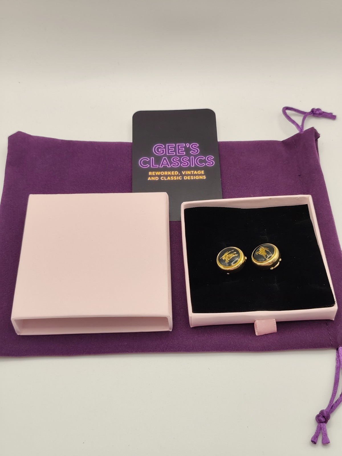 Vintage Burberry Clip On Earrings