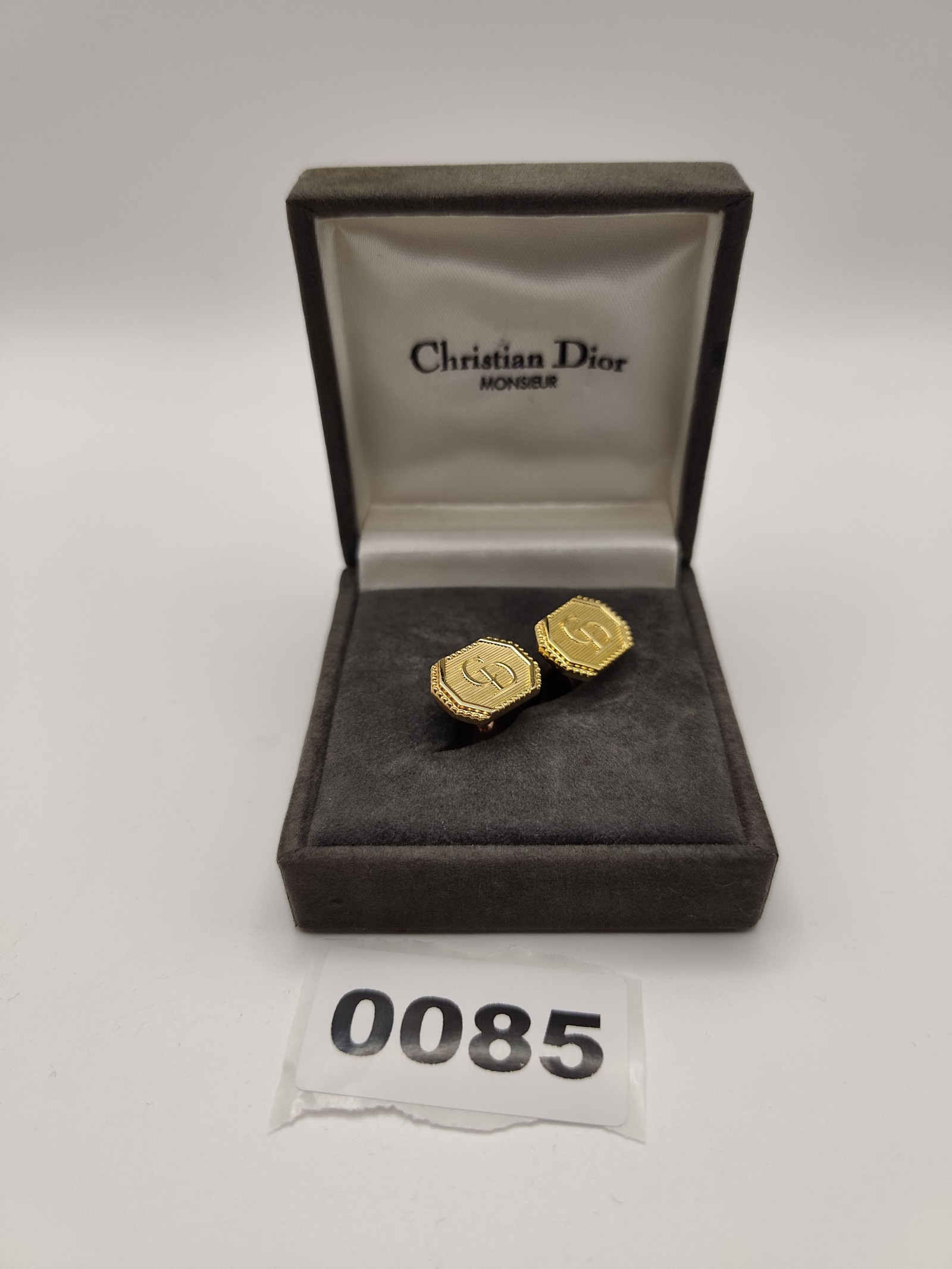 Christian Dior Gold Tone Monsieur Logo Cufflinks Men Other