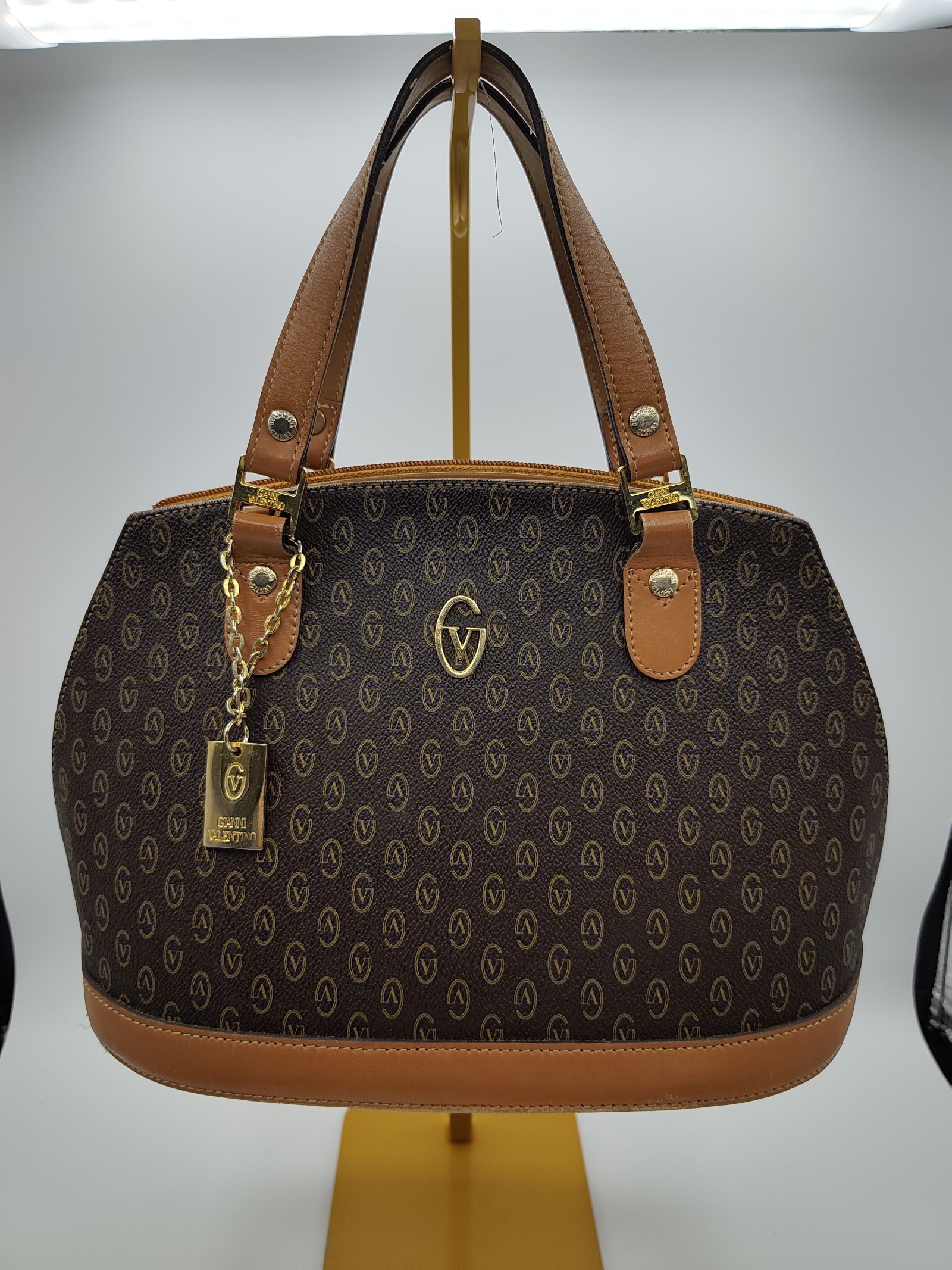 Gianni Valentino Brown & Tan Logo Shoulder Bag Other