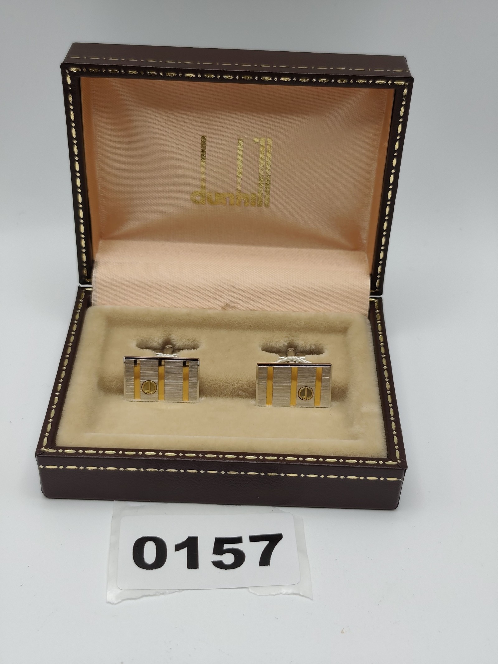 Dunhill Silver & Gold Tone Cufflinks Men Other with Case
