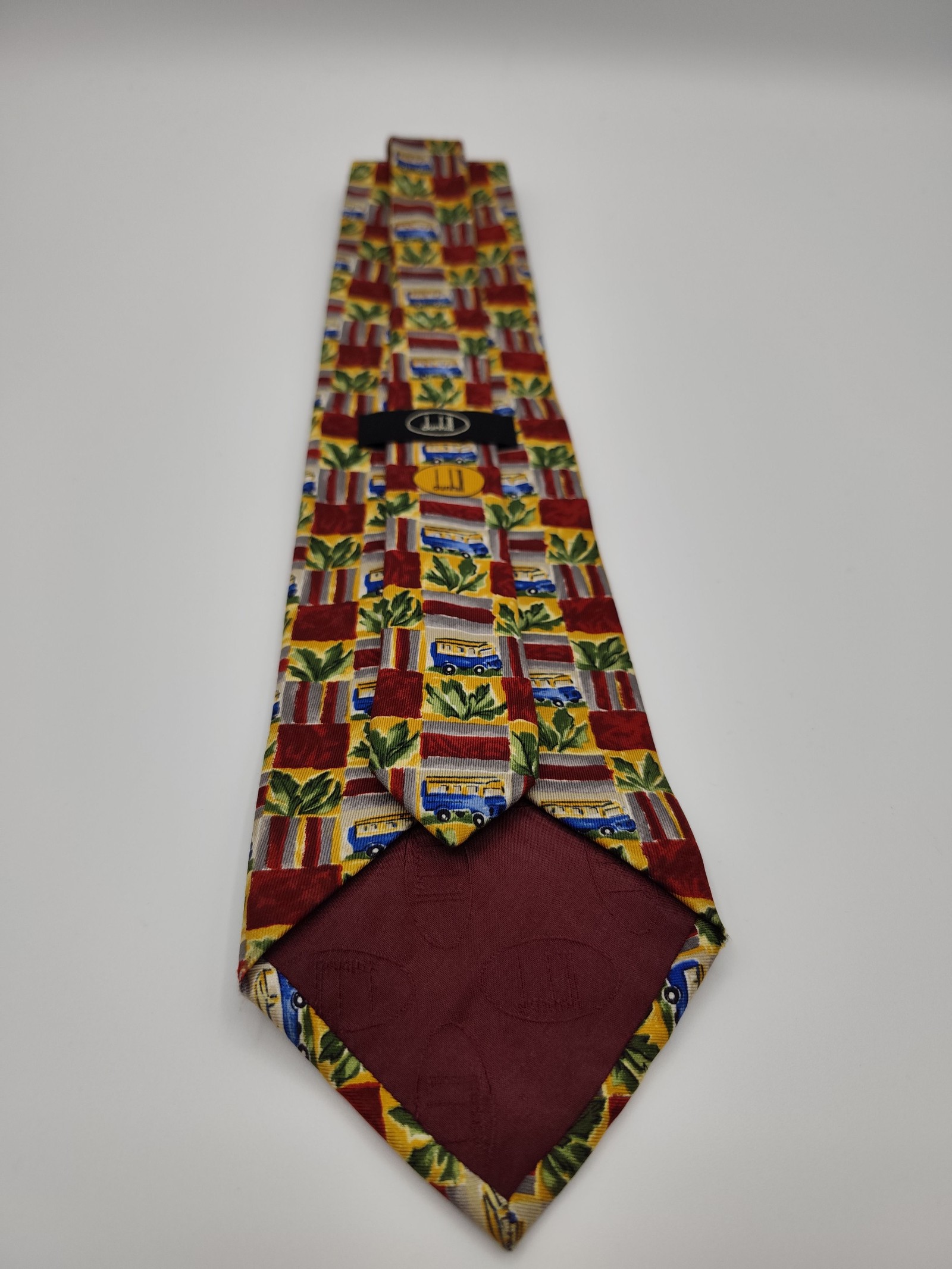 Dunhill Yellow, Red, Blue & Green Patterned Silk Tie Other