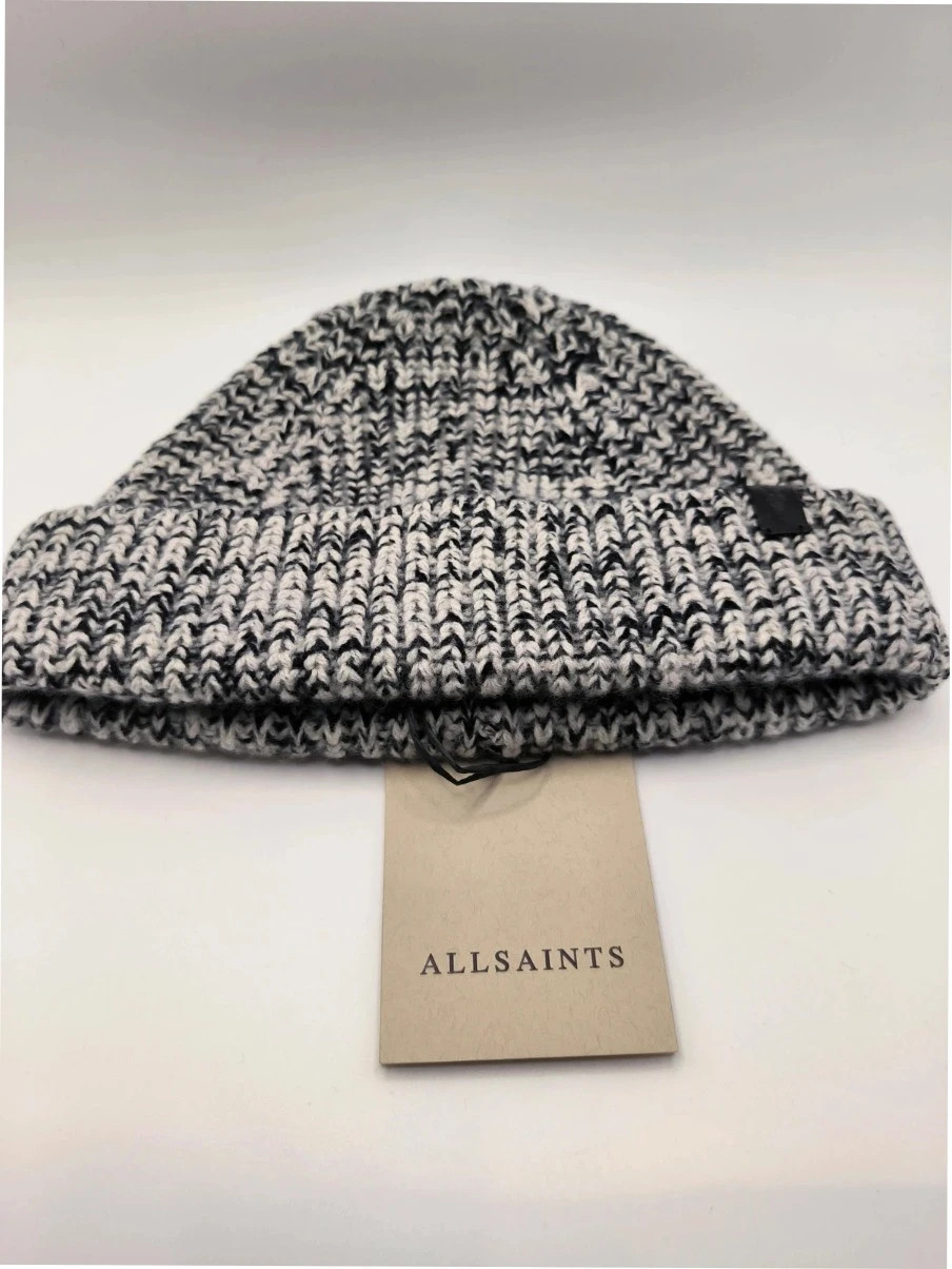 Allsaints womens grey marl beanie rrp £75 brand new with tags