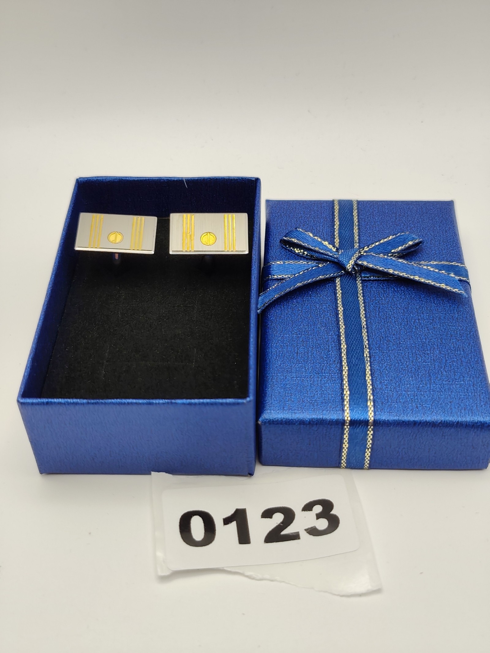Dunhill Men Silver & Gold Tone Rectangular Cufflinks