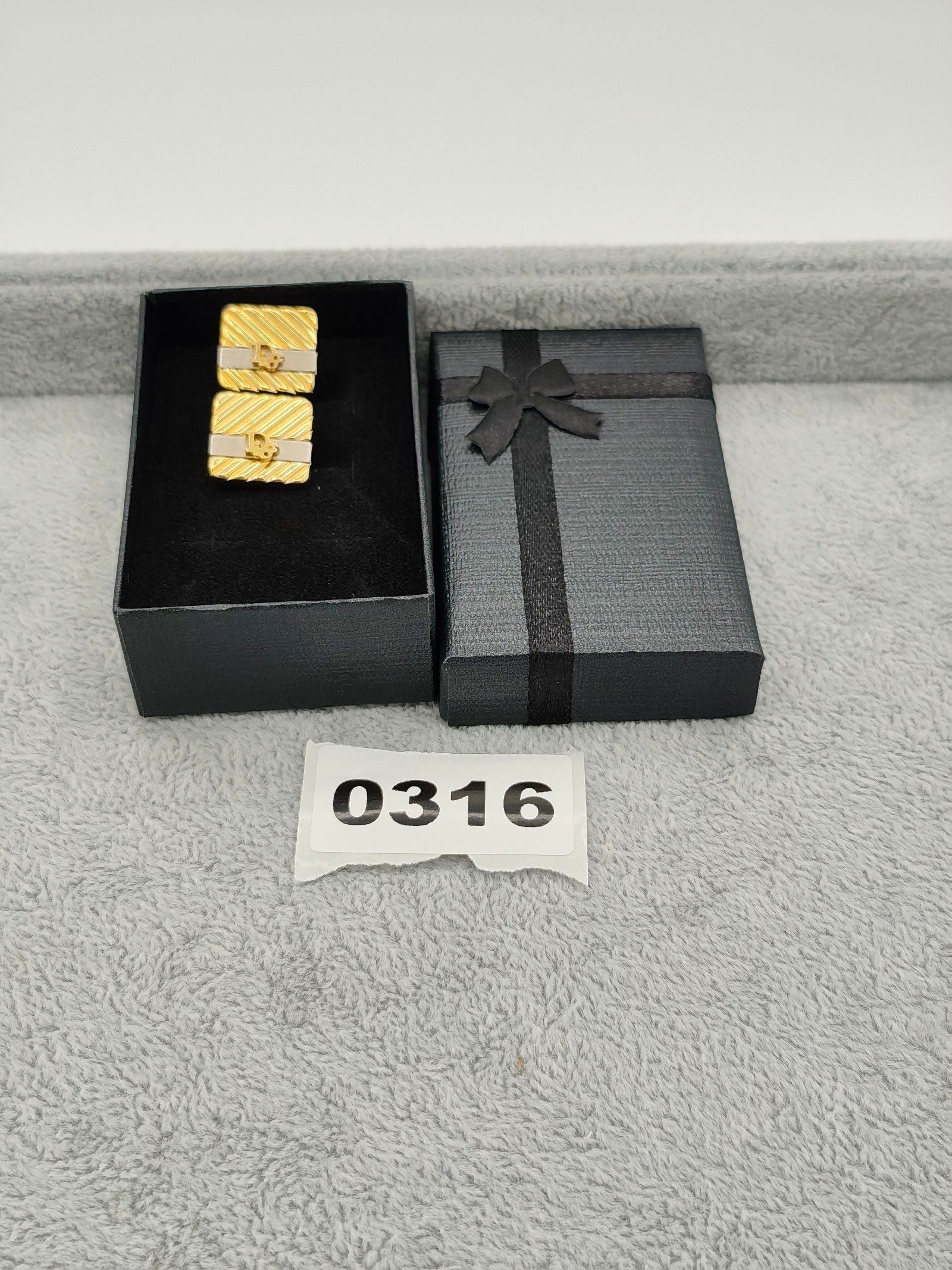 Christian Dior Gold & Silver Tone Square Cufflinks Men