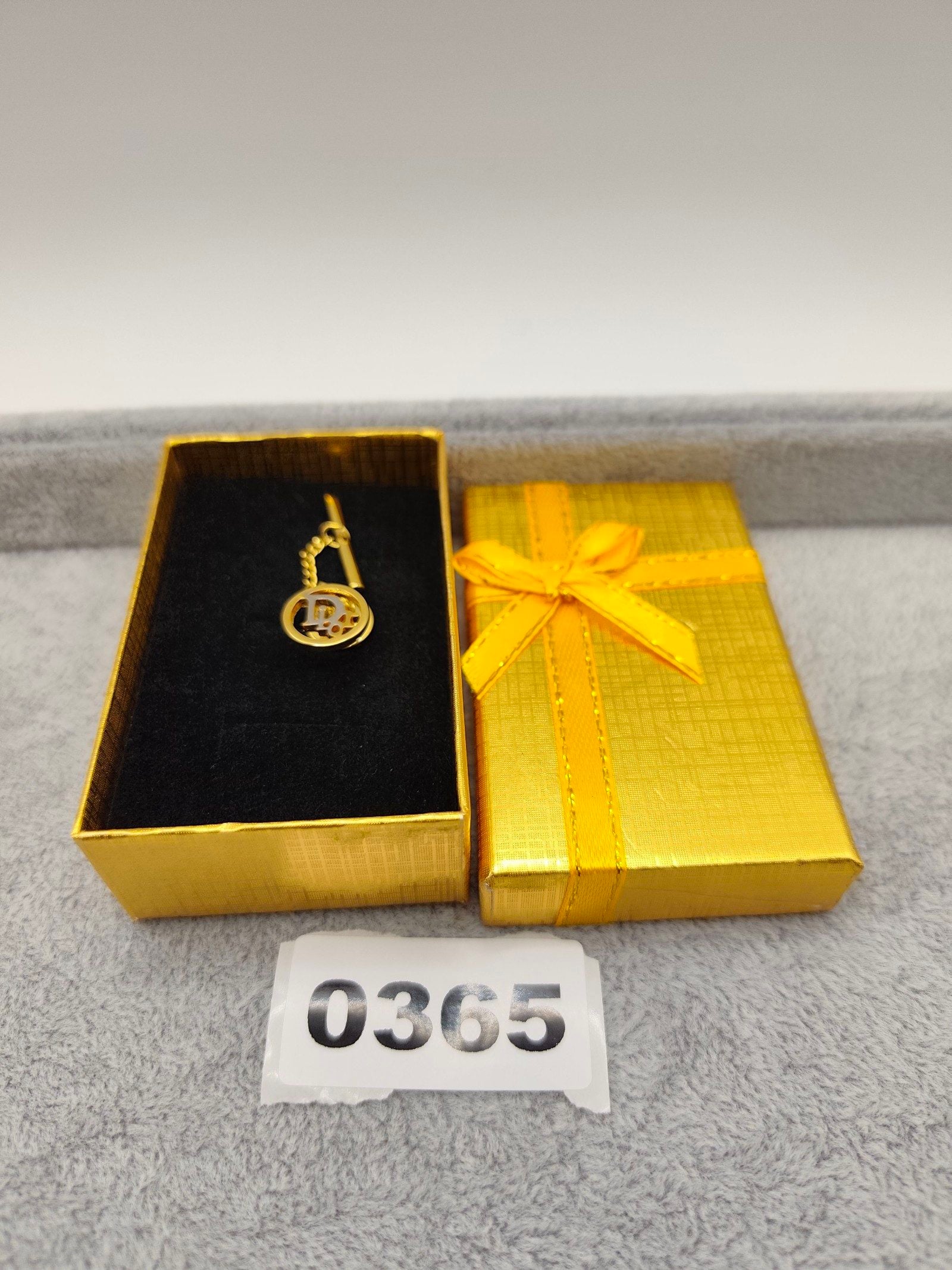 Dior Gold-tone Circle Logo Tie Pin Brooch Men Other
