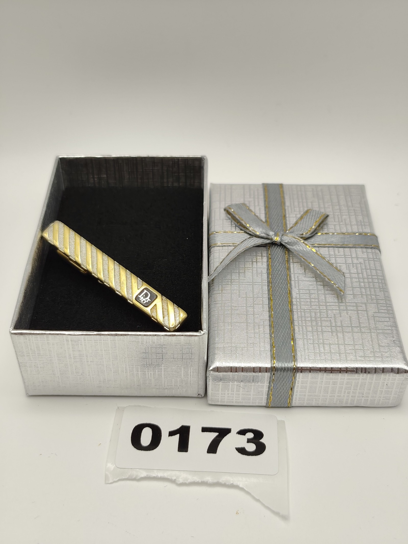 Dior Men Gold & Silver Tone Tie Clip