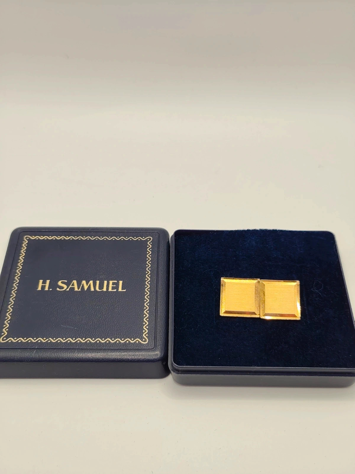 Vintage Gold Tone Textured Square Cufflinks | Made in Germany | Mid-Century