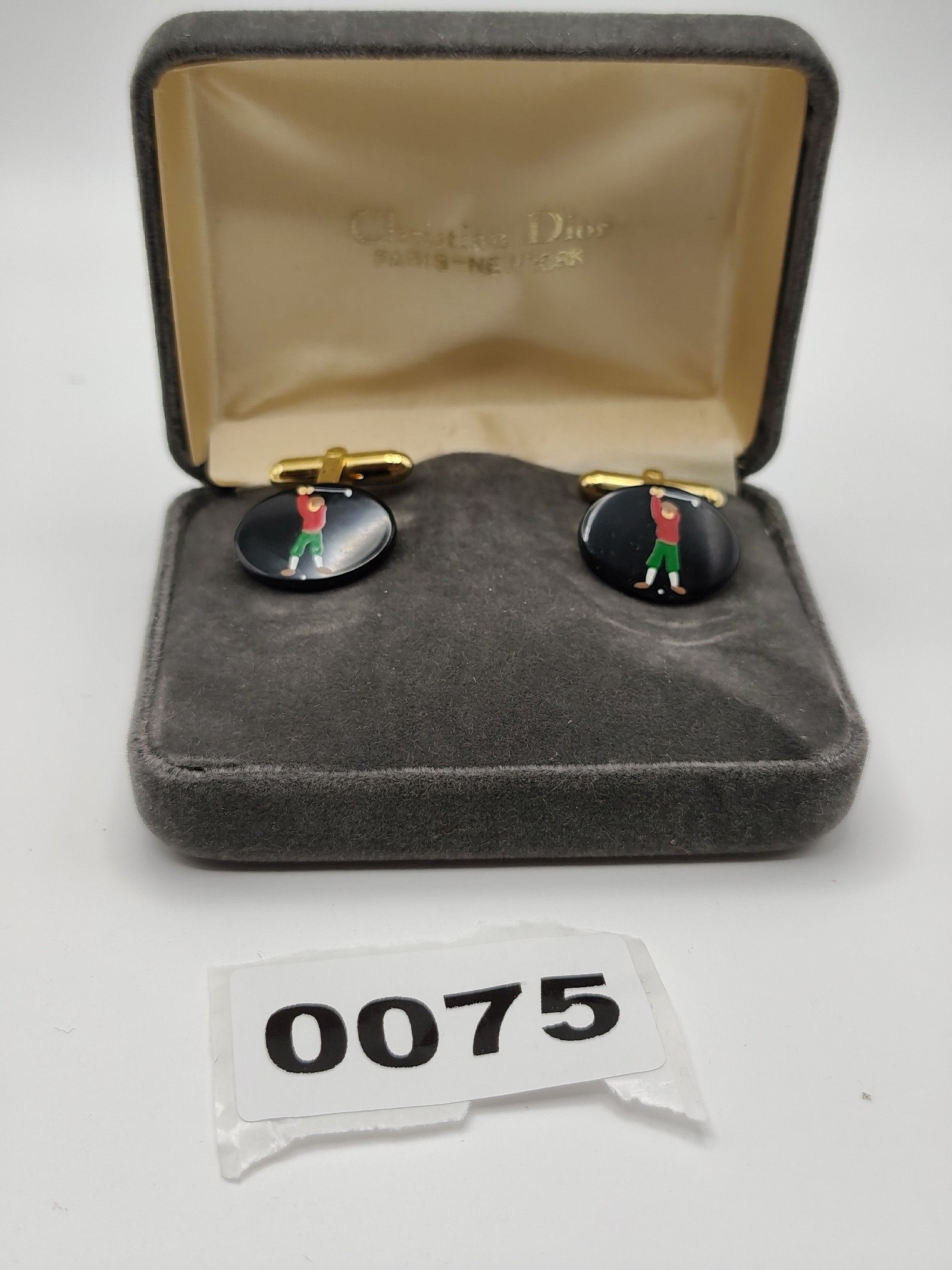 Christian Dior Black & Multi Golf Motif Cufflinks Men