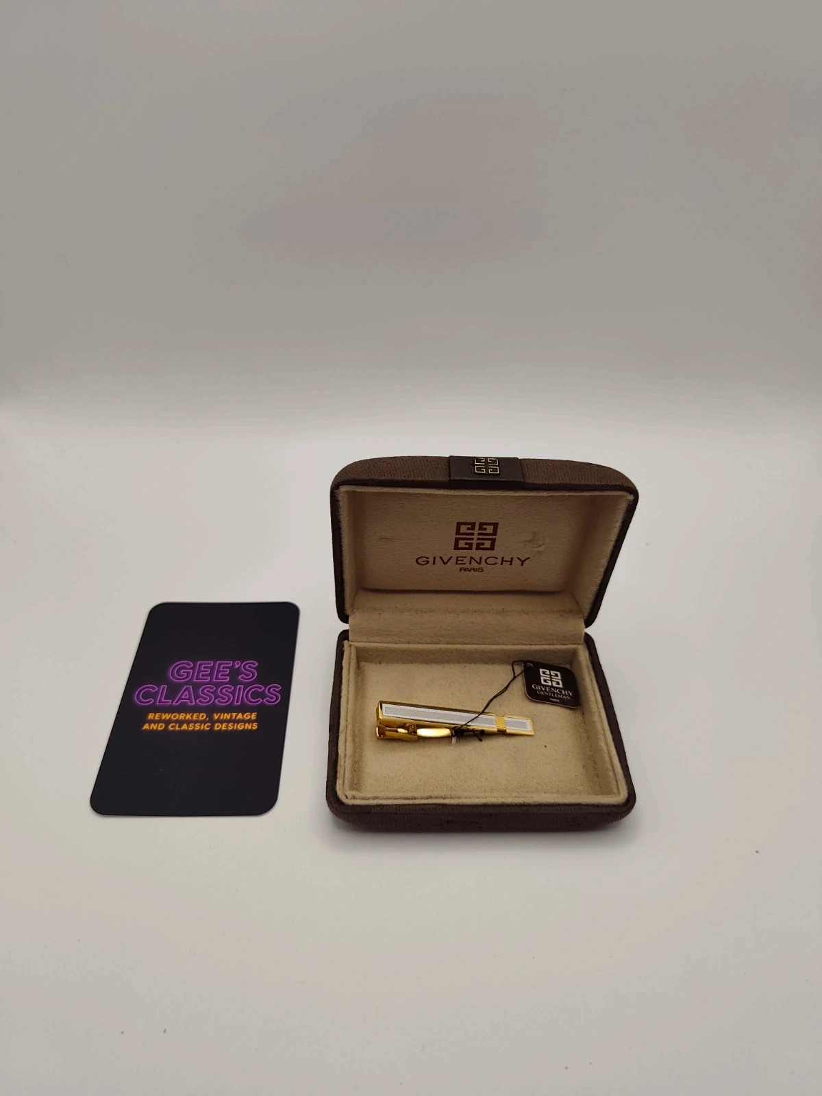 Vintage Givenchy tie clip with original box