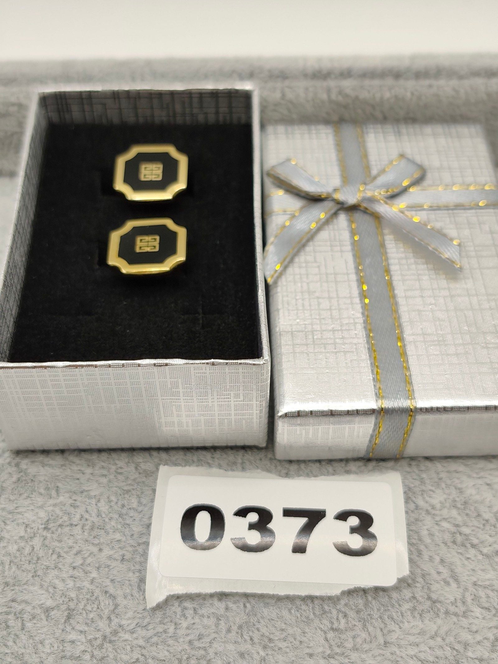 Givenchy Black & Gold Logo Cufflinks Classic Style