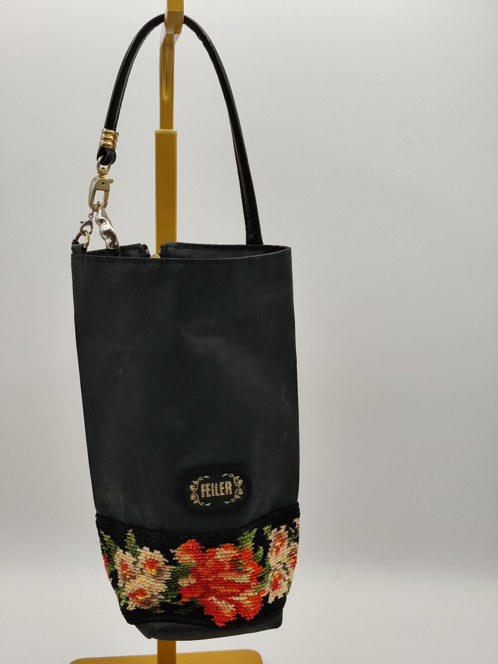 Feiler Black Floral Patterned Women's Handbag Other