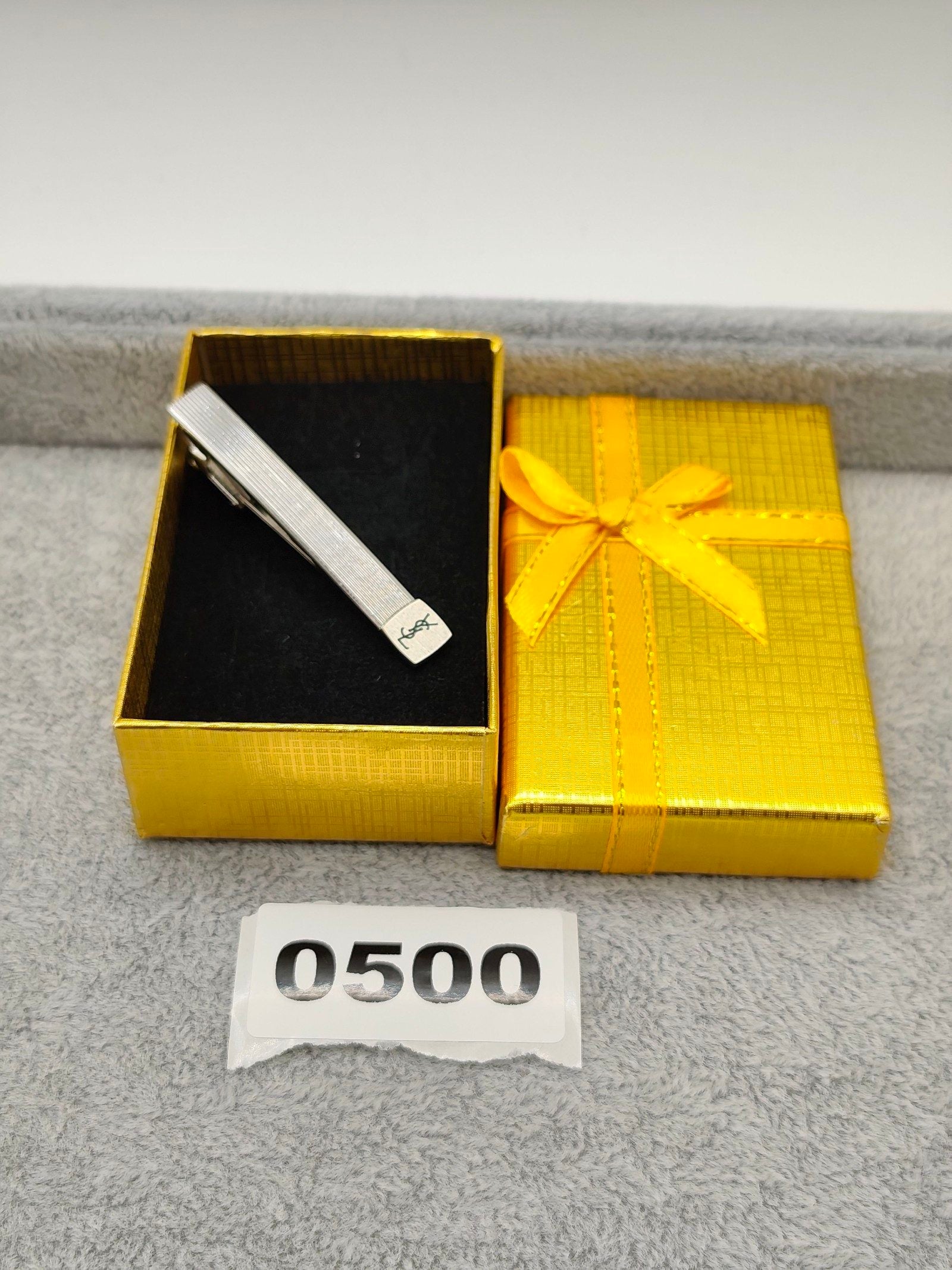 YSL Men's Silver Metal Tie Clip Clasp with Box Other