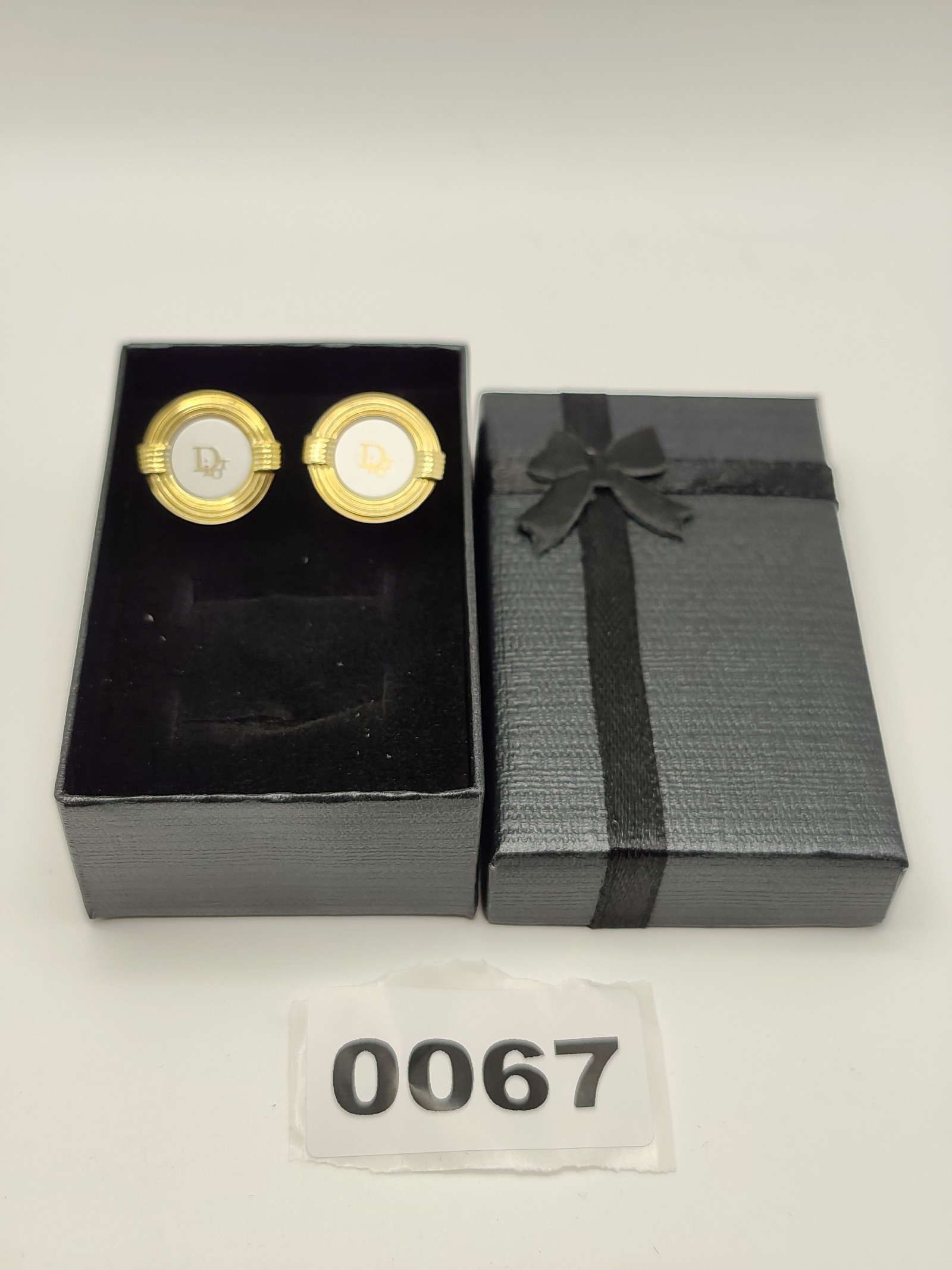 Christian Dior Gold Logo Cufflinks with Gift Box Men