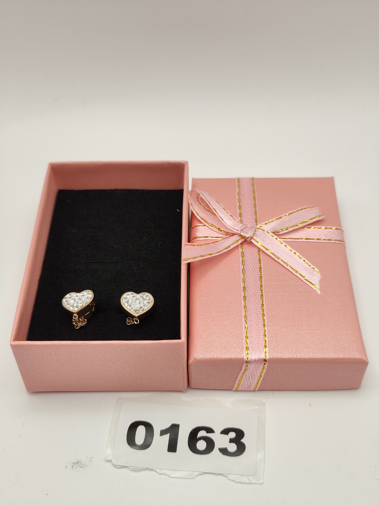 Folli Follie Rose Gold tone Crystal Heart Stud Earrings