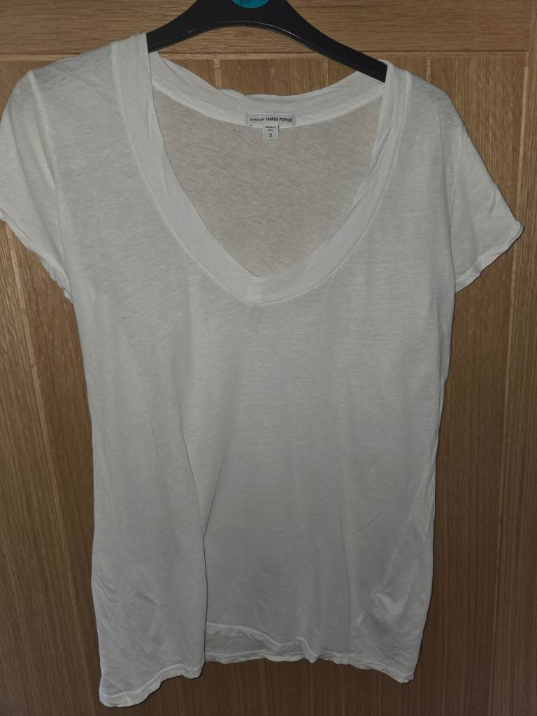 Excellent James Perse low neck mens 100% cotton t shirt medium mens
