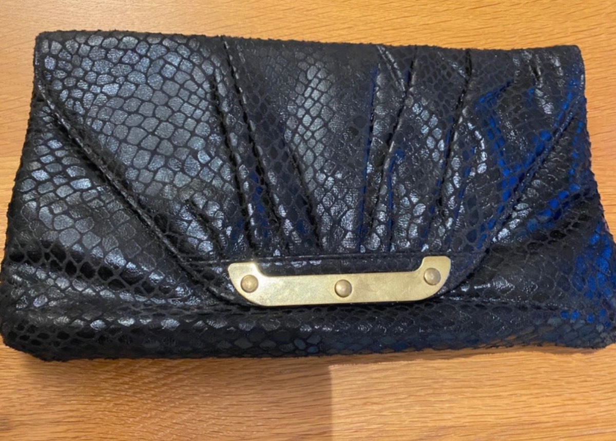 Black croc effect bag