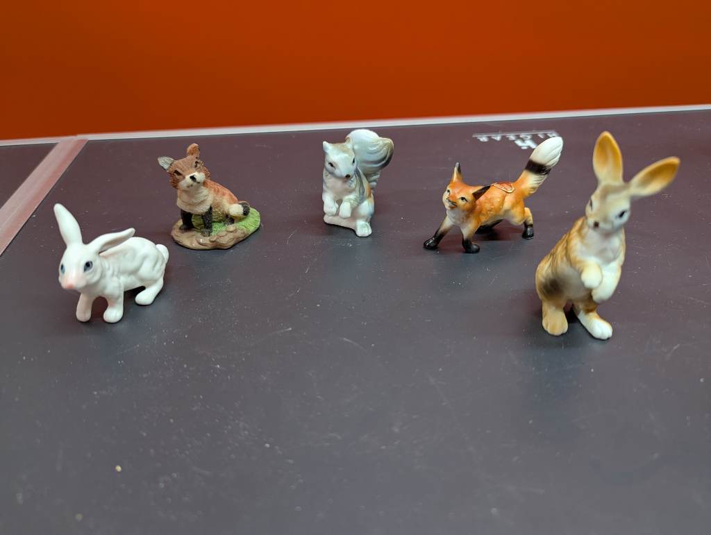 Vintage antique figurines china fox woodland animals
