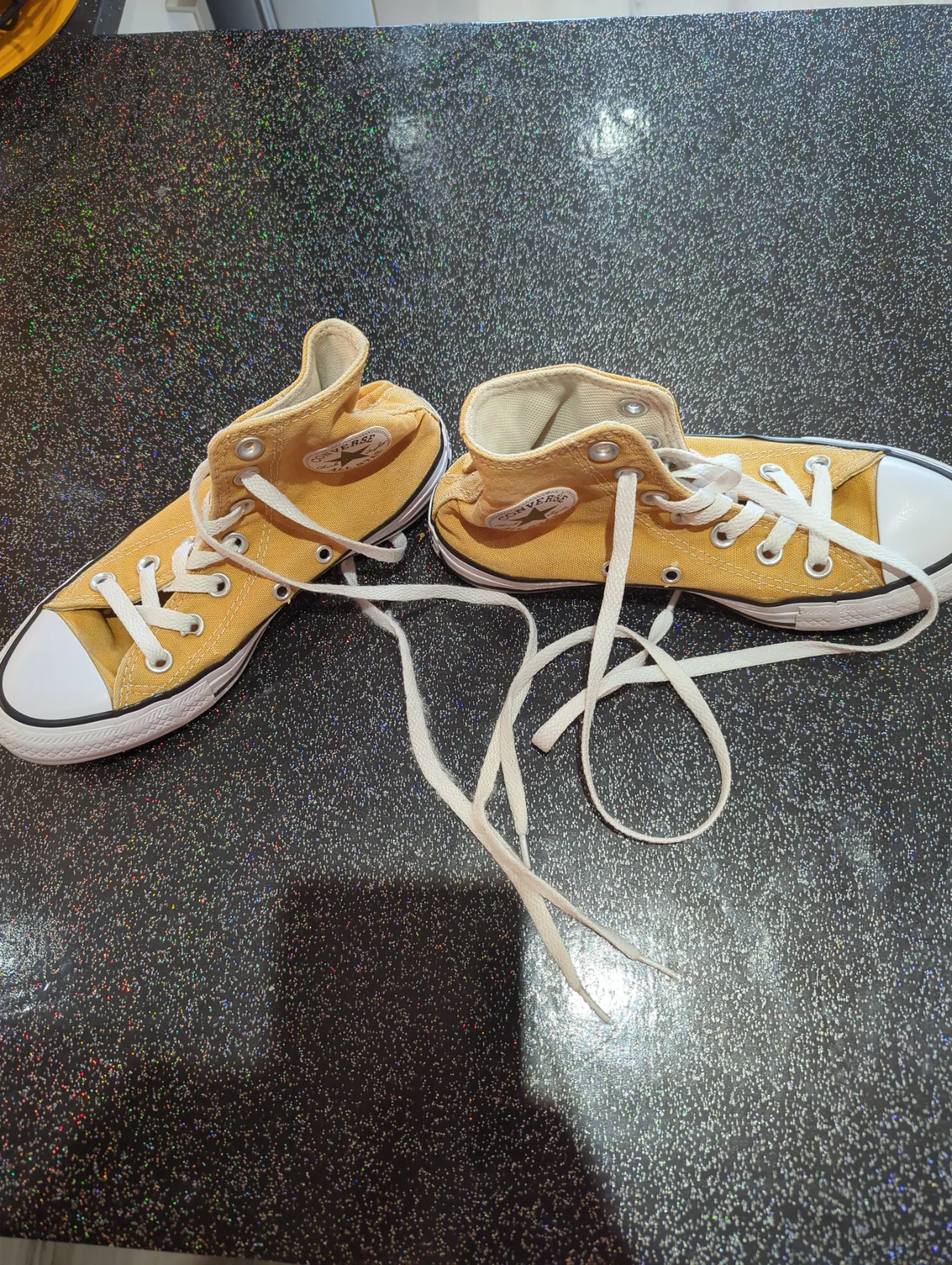 Converse all stars high tops mustard yellow