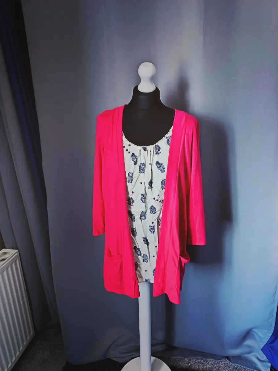 Woman's long sleeve top M&S size 20 pink white