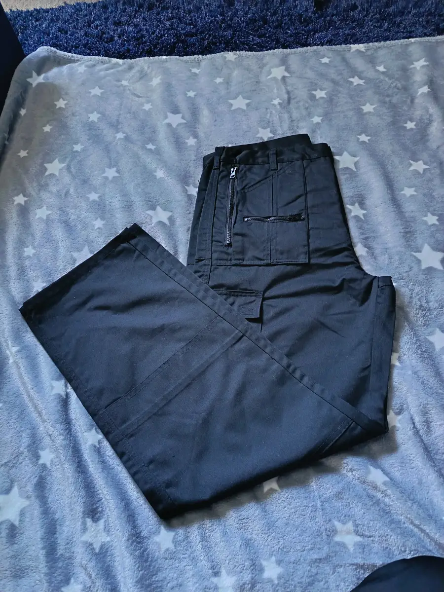 Mens cargo trousers black work Ware