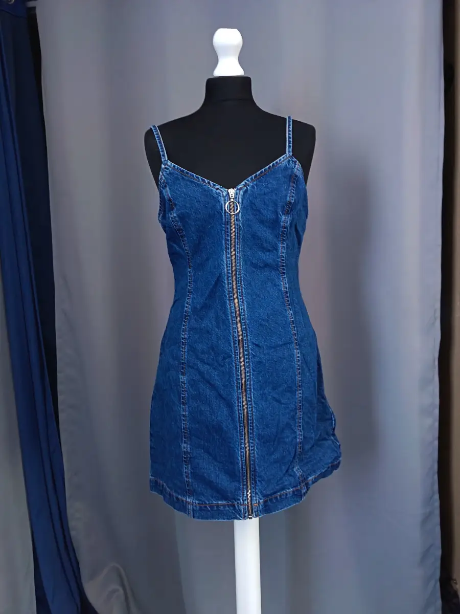 Woman's zip up denim dress