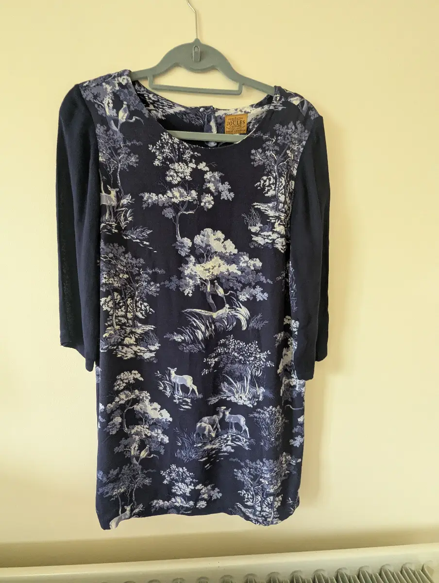 Joules Woodland Toile De Jouy Print Tunic Dress - Size 12 (UK)