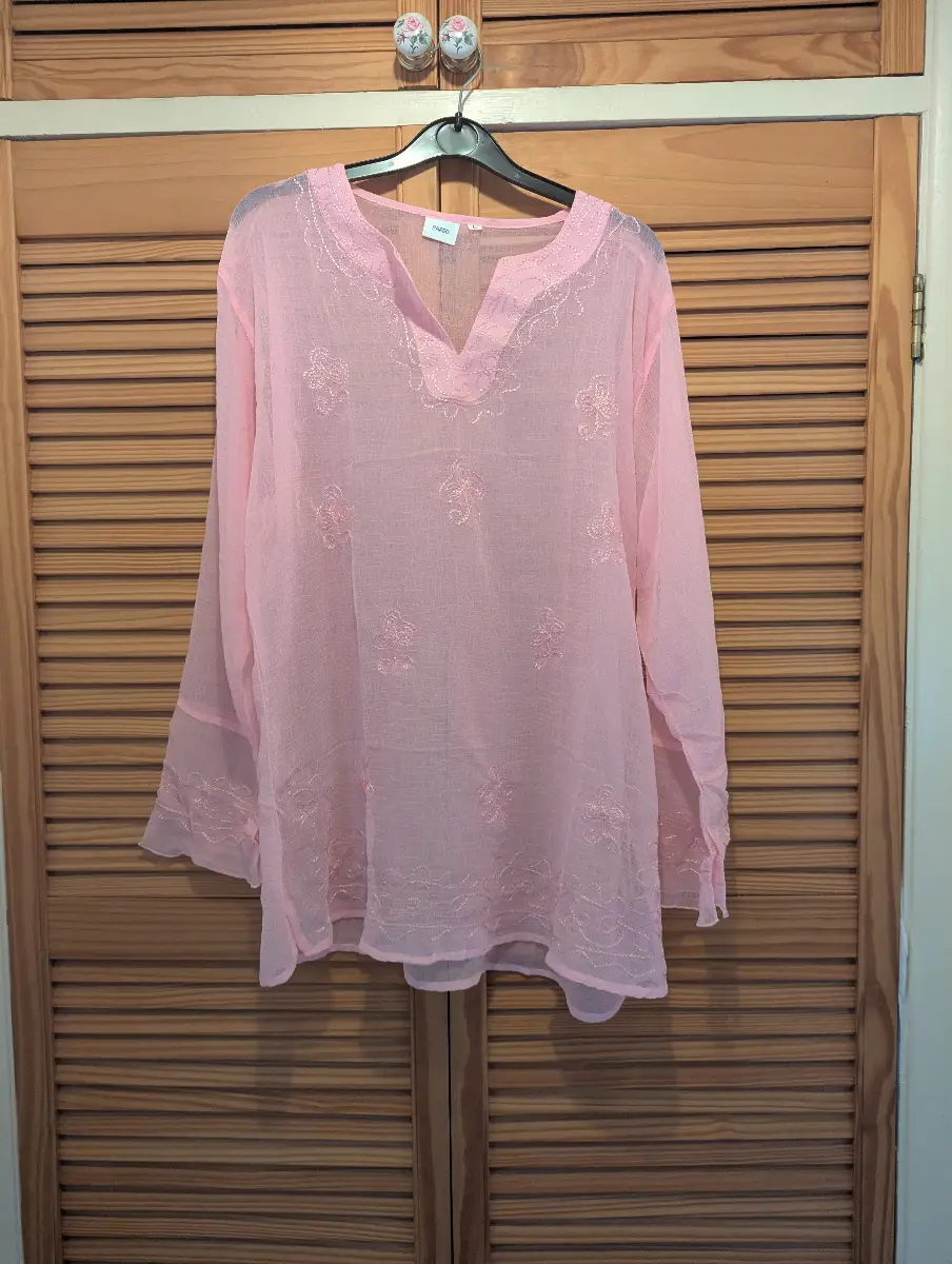 Pale pink beach cover up /tunic size xl