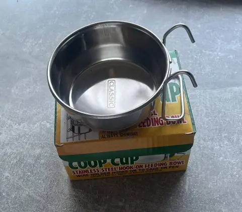 Classic Stainless Steel Hook-On Pet Feeding Bowl