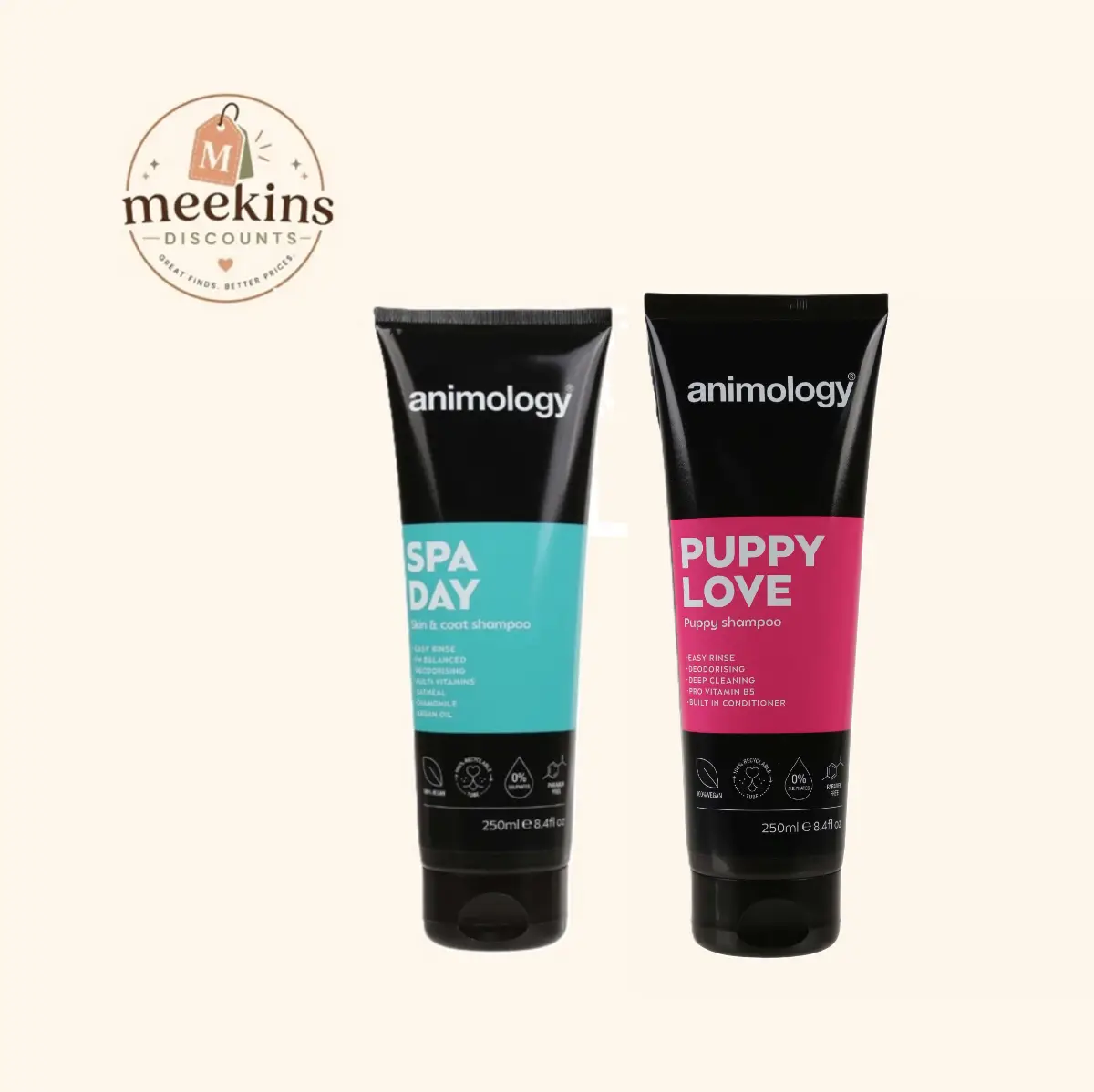 Animology Dog Shampoo Bundle – Spa Day & Puppy Love (250ml) RRP: £5.79 Each