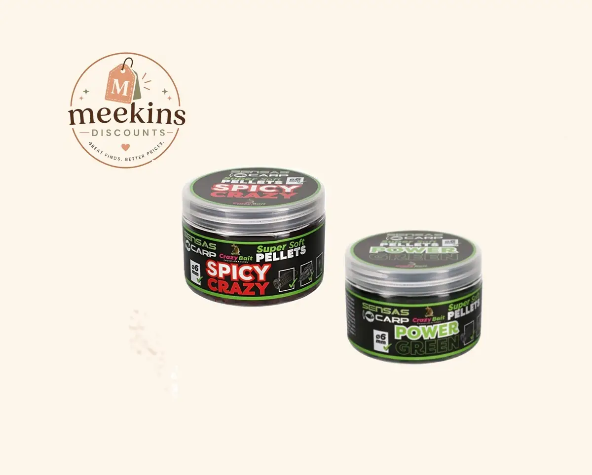3 x Sensas Crazy Bait Super Soft Pellets – Spicy Crazy & Power Green 6mm 60g Carp Fishing Hook Bait