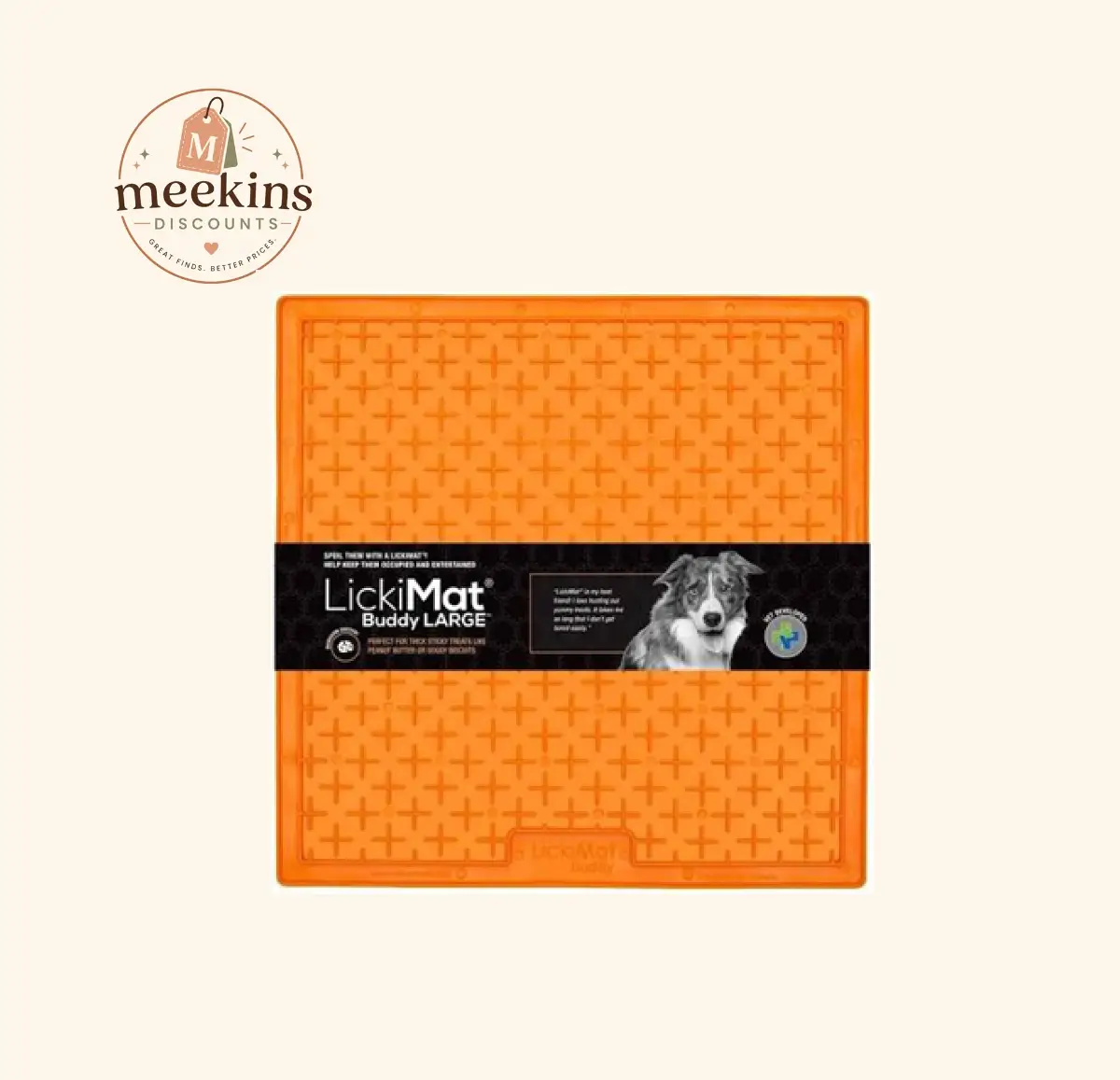 Large Buddy LickiMat Slow Feeder Mat for Dogs - Orange