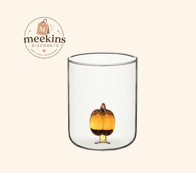 Pumpkin 3D Motif Glass Fall/Autumn Tumbler