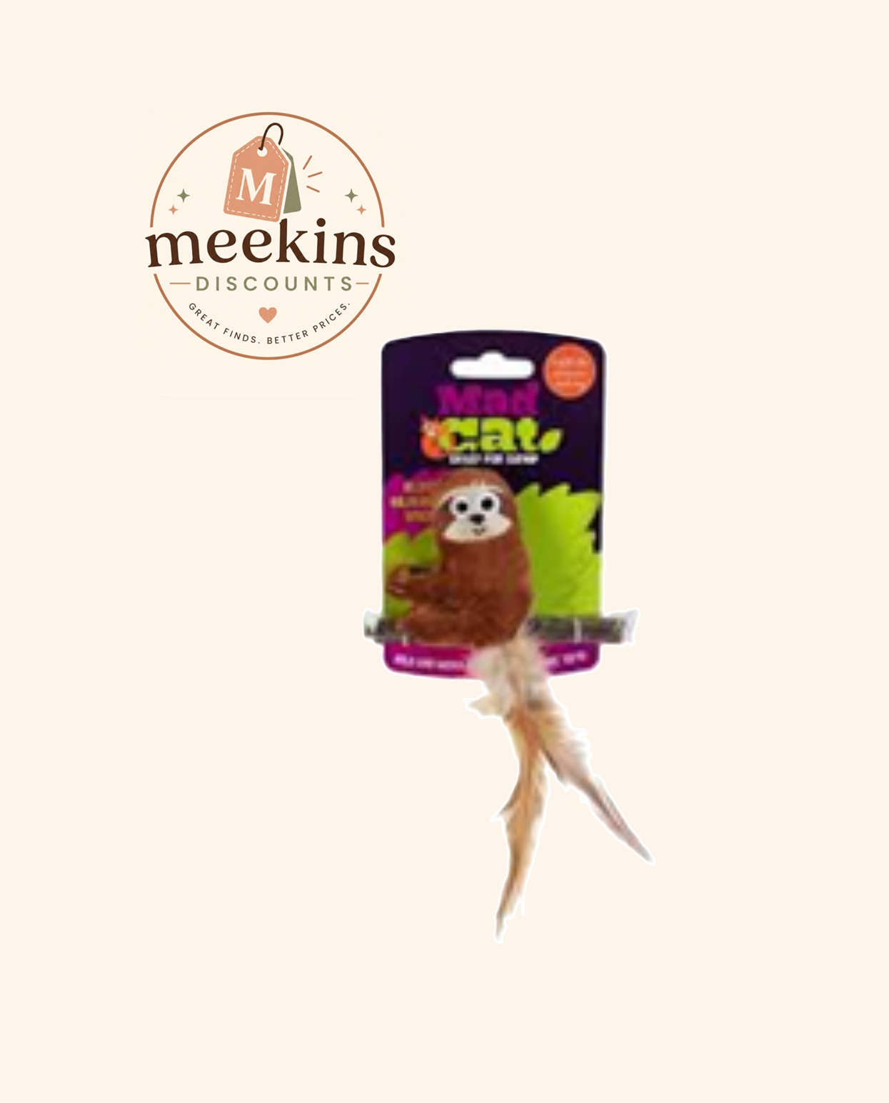 Mad Cat Silvervine Sloth Cat Toy – Catnip Alternative Interactive Toy
