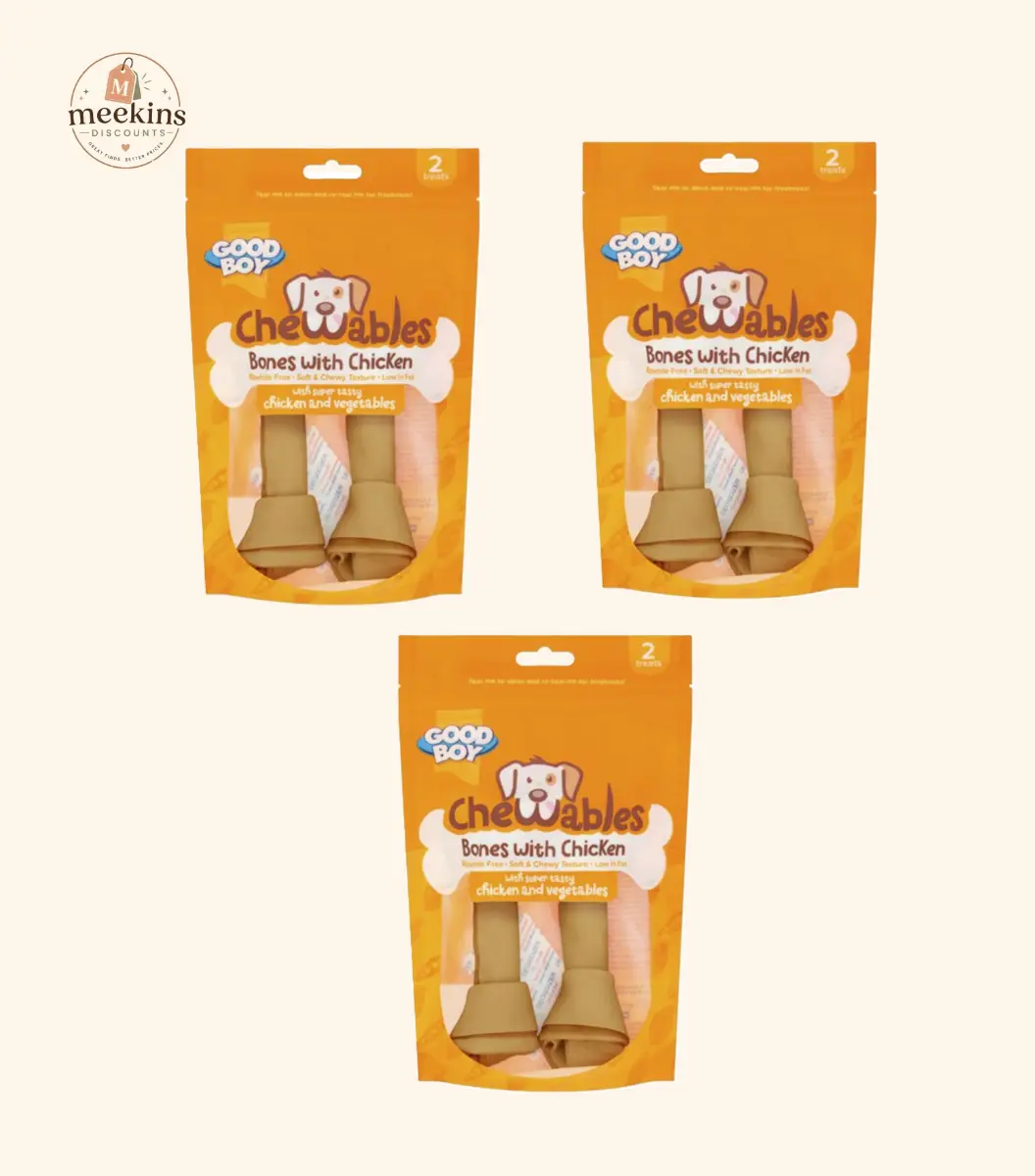 Good Boy Chewables Bones with Chicken – 2 Treats RRP £3.30 Each