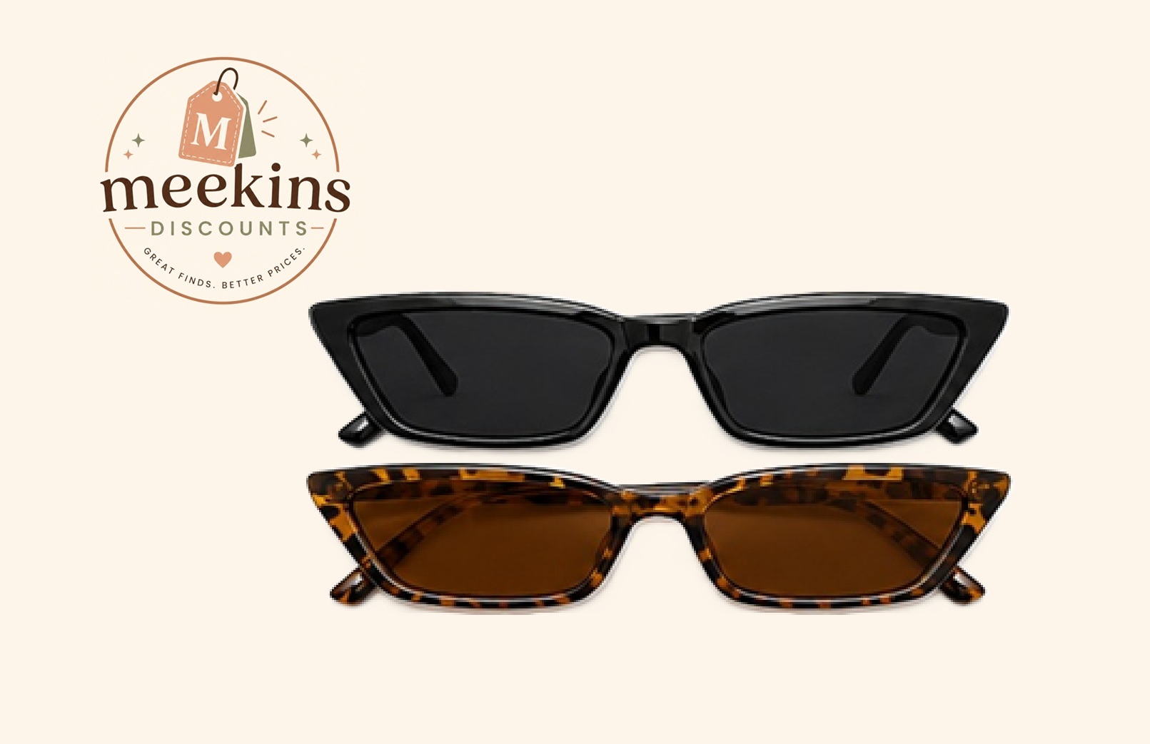 Women's Retro Cat Eye Sunglasses – Fashion Narrow Rectangle Shades