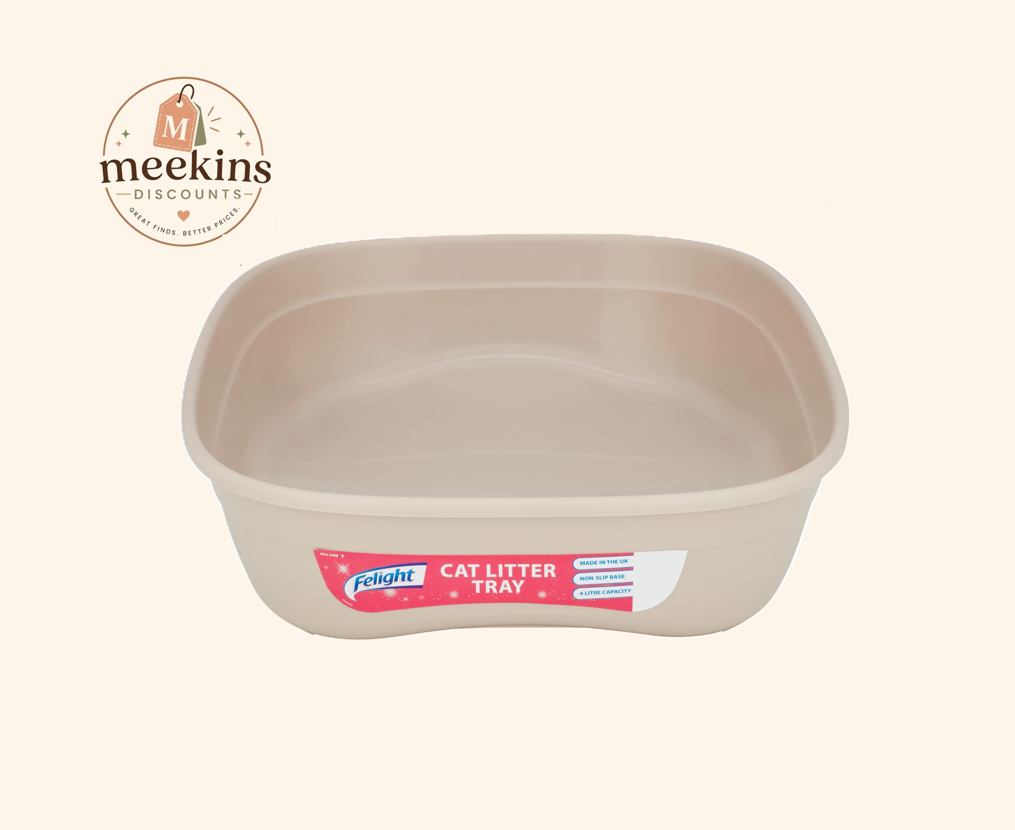 Open Cat Litter Tray – Durable & Easy to Clean