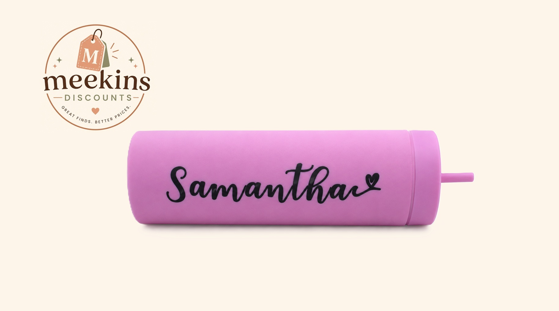 Girls Personalised Plastic Tumbler with Straw - Samantha