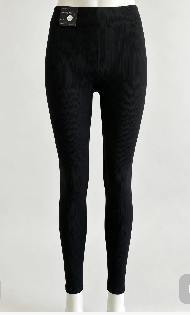 Next Black Ribbed Leggings - New Size 12