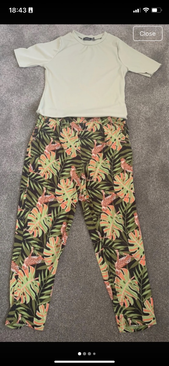 Tu Animal Print Trousers with top size 10