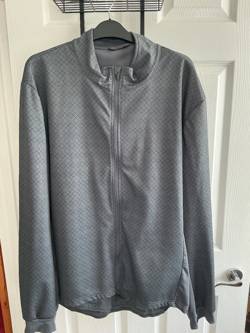 Grey and black running jacket