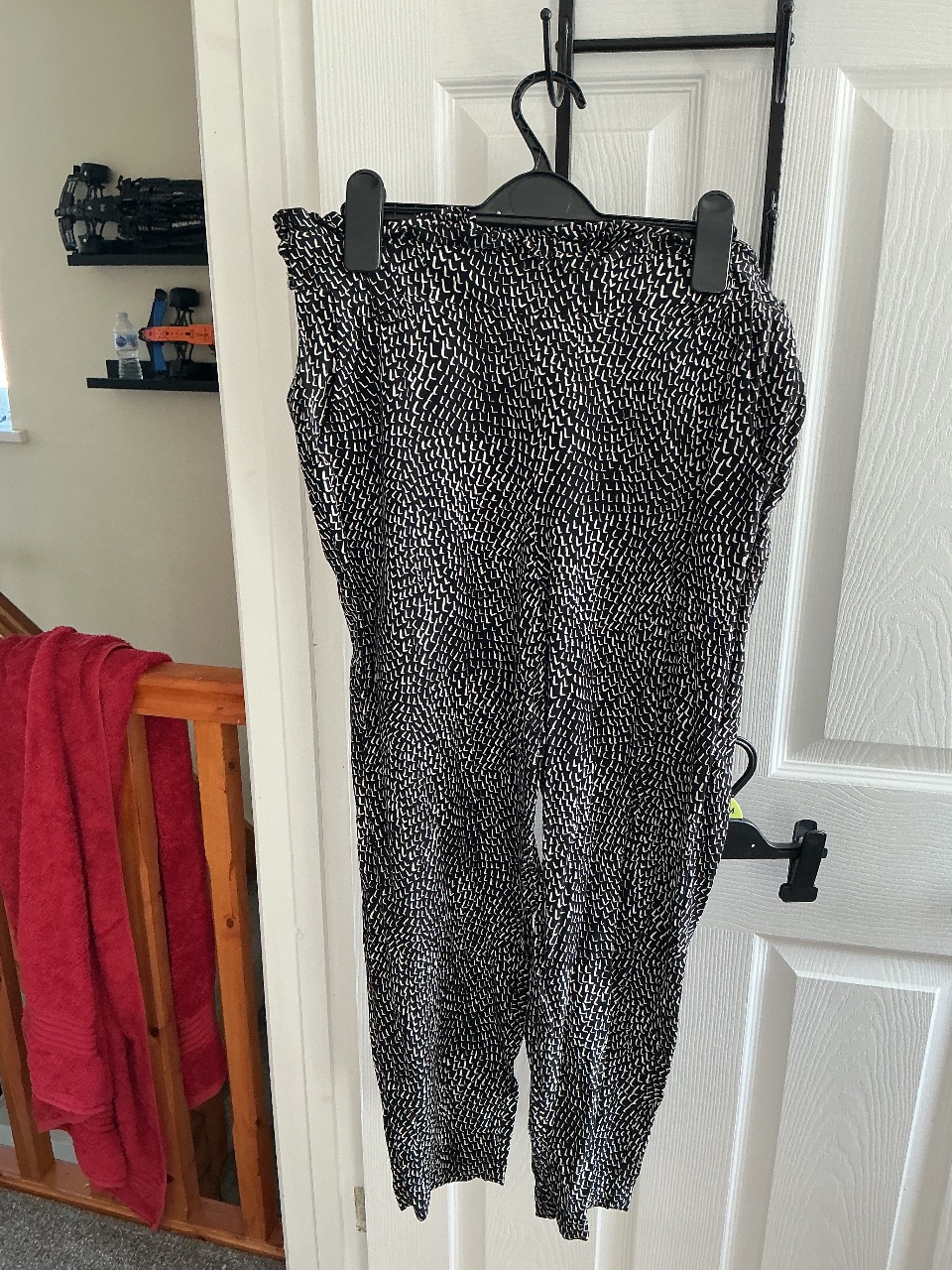 Grey and white loose trousers