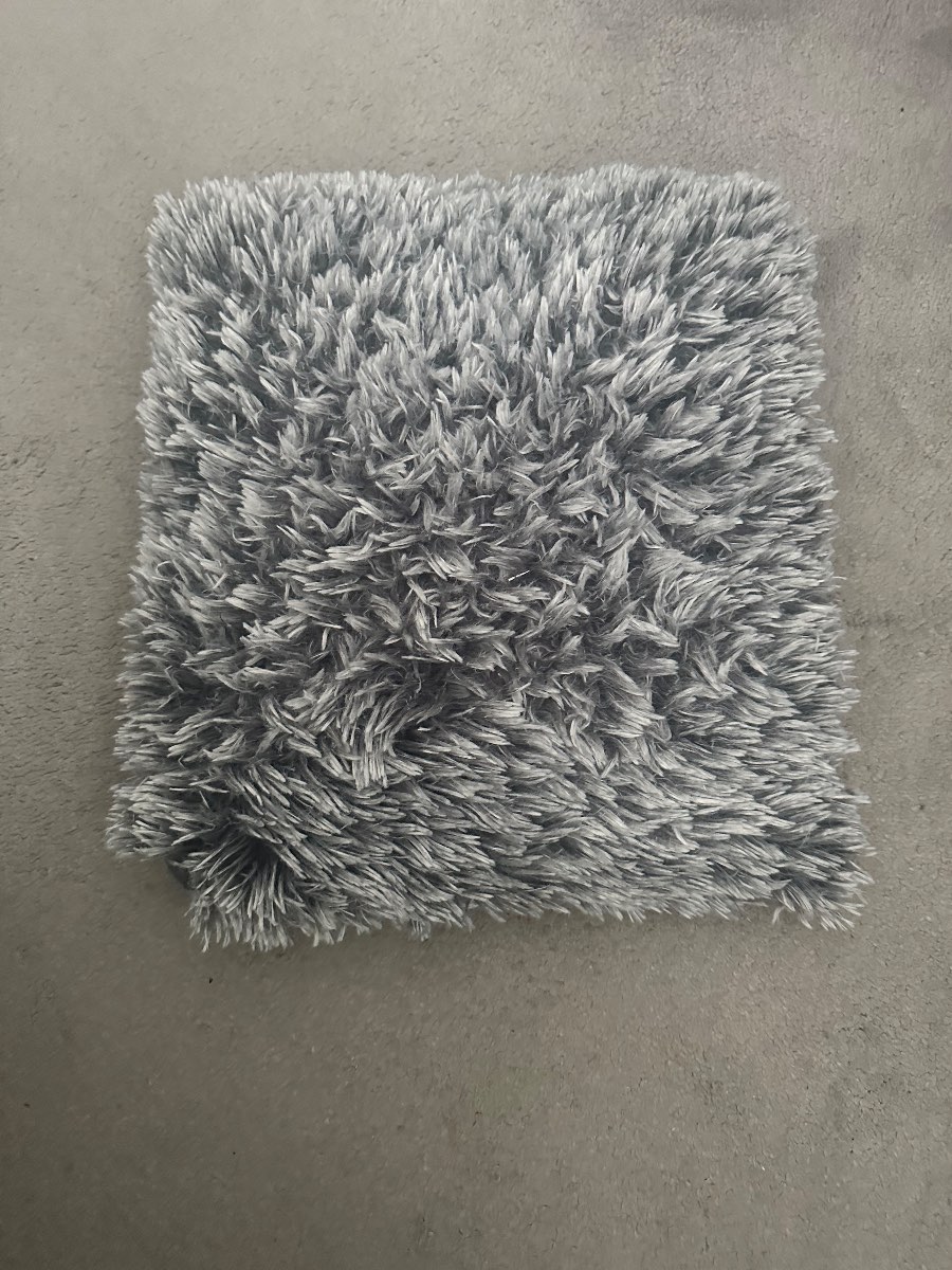 George home grey fluffy cushion velour back removeable cover