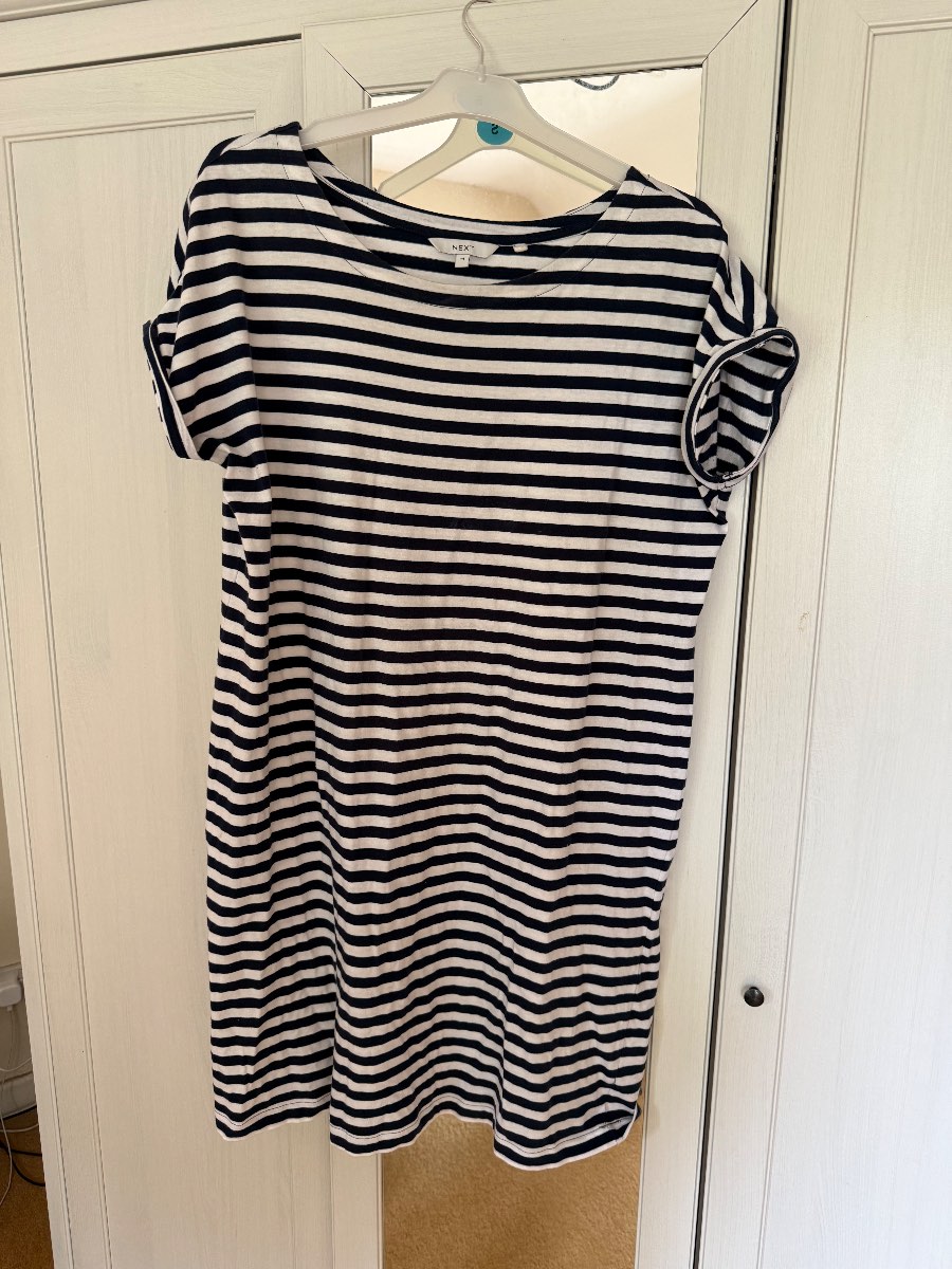 Next Striped T-shirt Dress Size UK 14