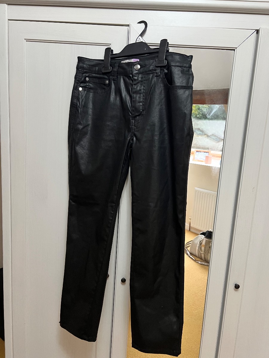 Next Coated Black Jeans Size UK 10