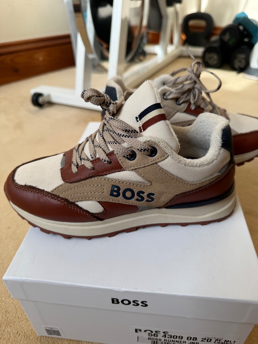 Boss Beige Trainers Size UK 2 EU 34